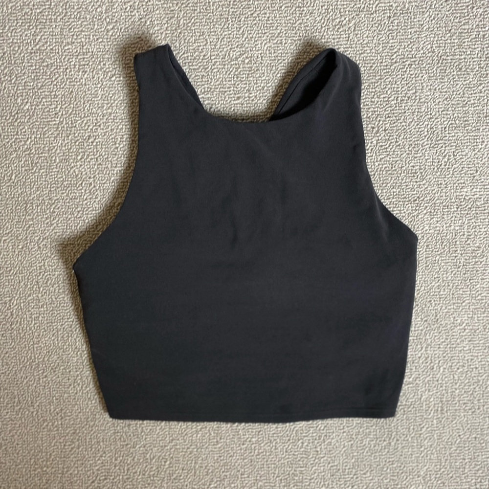 Athleta Black Crop Tank Top- Breathable Lightweight Quick Drying Yoga Gym
